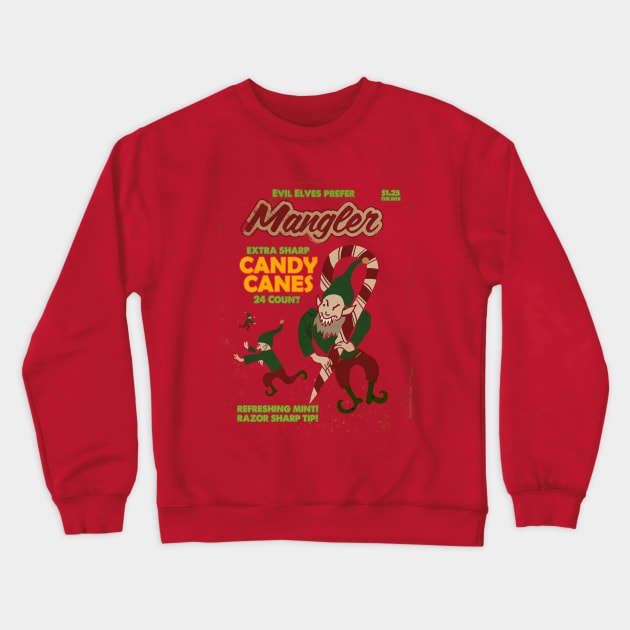 Mangler Elves Candy Canes Crewneck Sweatshirt by zerostreet